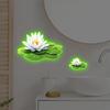 1Pc Luminous Lotus Toilet Sticker, Creative Self-Adhesive Wall Decal For Bathroom, Waterproof Luminous Decoration