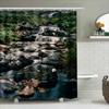 High-Quality Shower Curtain Featuring A Natural Stream Design For Bathroom Decor