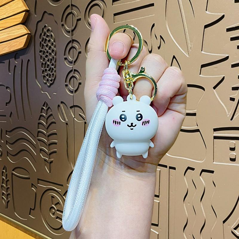 Kawaii PVC 3D Figure Keychain Cute Usagi Hachiware Ushachi Cartoon Pendant Bag Charm & Key Ring Party Birthday Perfect Gift