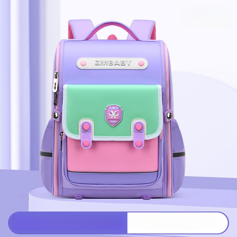 

New Elementary School Backpack British Style Boys Backpack Lightweight Girls Double Shoulder Bag Small (36cm*27cm*17cm) фиолетовый