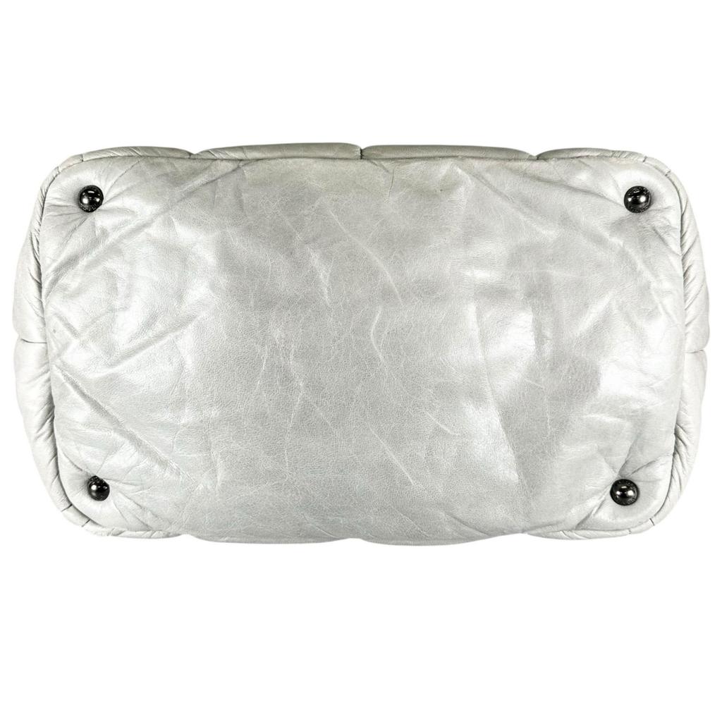 PRADA Nappa bomber Handbag gray Women 2way used