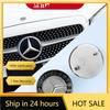 XBLVF1 New For Mercedes Benz 57mm ABS Car Flat Hood Emblem Sticker Front Badge Logo For Mercedes Benz AMG C180 E300 S200 W206 W205 A000
