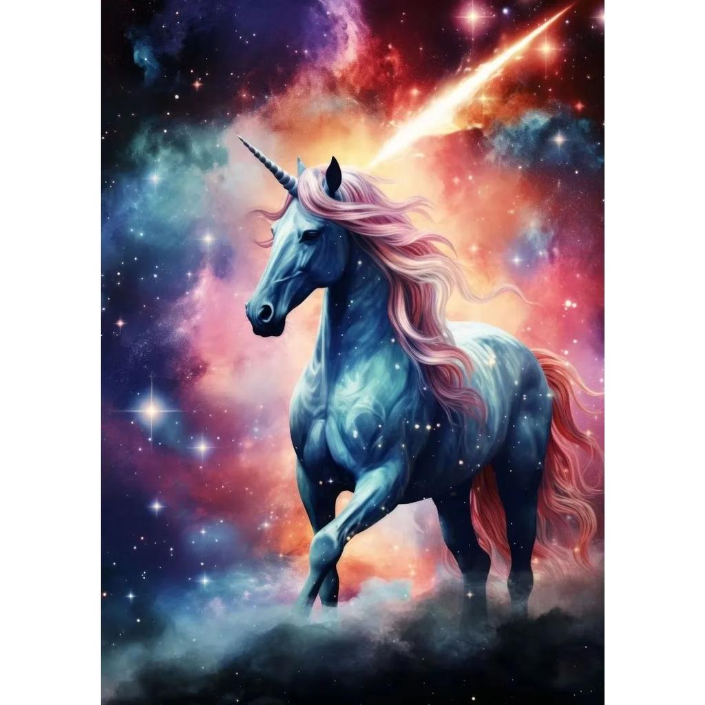 Krásný Růžový Kouzelný Jednorožec Barevný Pegasus Abstraktní Plakát Plátno Obrazy Nástěnné Umění Obrázky Domácí Dekorace
