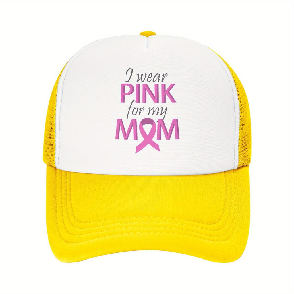 I Wear Pink For My Mom Breast Cancer Awareness Trucker Hat Adjustable Cap Casual Cap Casual Cap