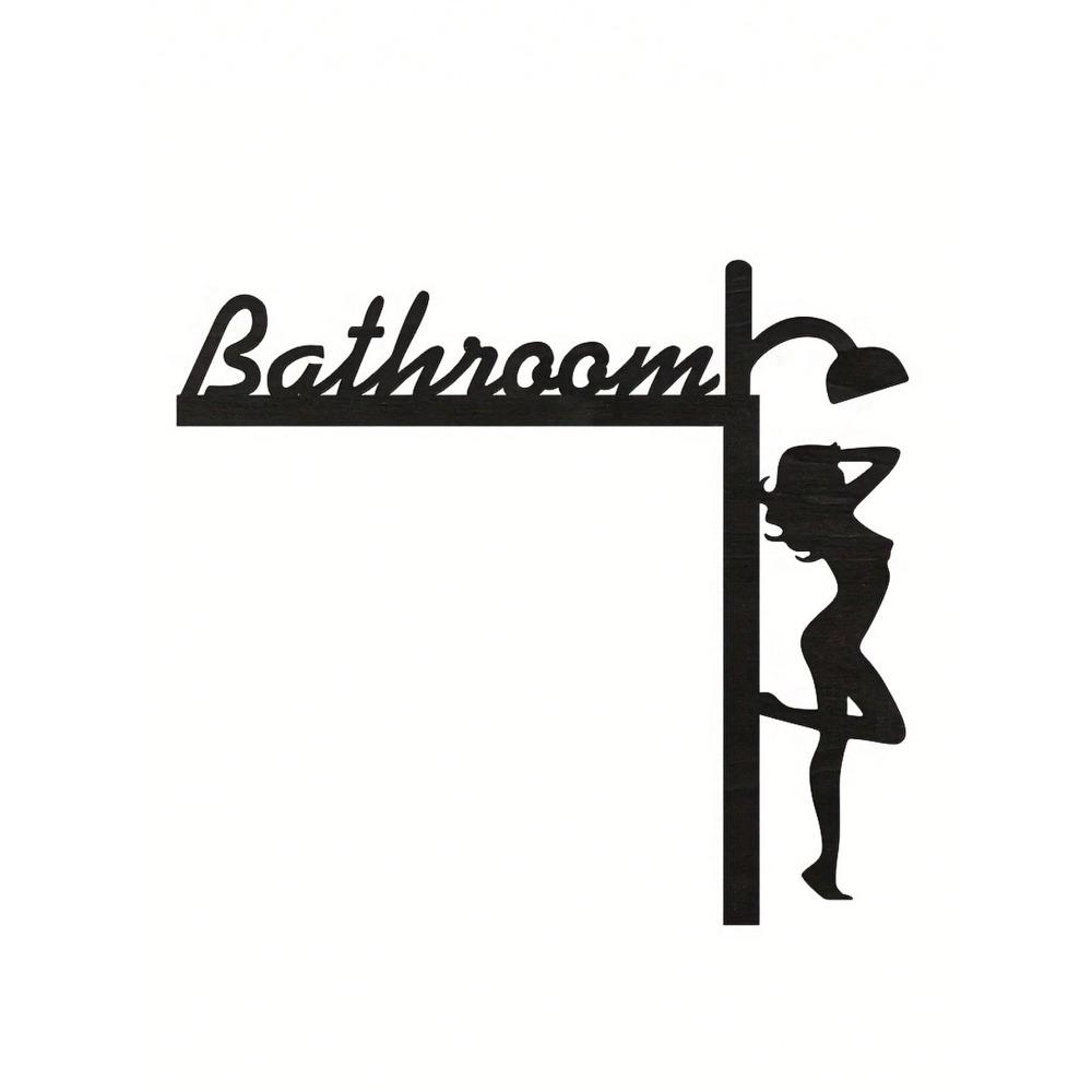 Black Wooden Bathroom Door Frame Ornament Window Pendant Decorative Pediment 1pc