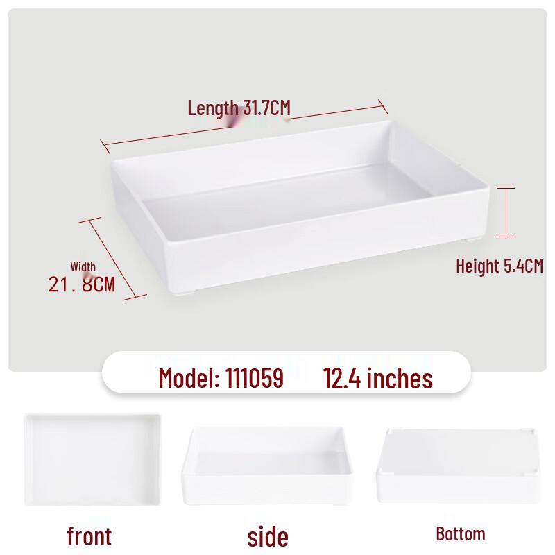 Melamine White Straight Edge Serving Trays (5-Pack)