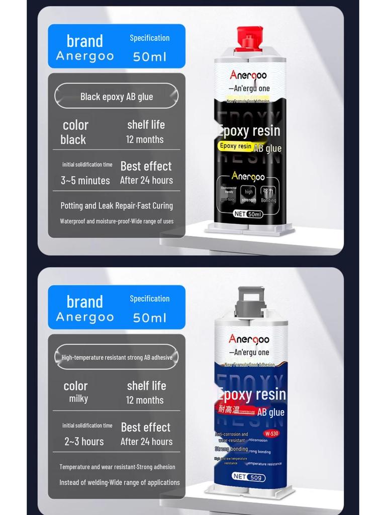 Epoxy Resin AB Glue: Clear, Strong, Quick-Drying Adhesive for Metal, Fishing Rods, Jade, Figurines, Ceramics, and Iron.