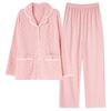 Pajamas Women'S Pure Cotton Long-Sleeved Sweet Casual Cardigan Can Be Worn Outside Loungewear Large Size Two-Piece Set