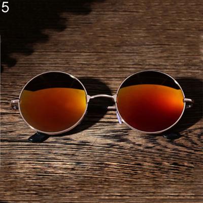 Lunettes à verres miroir ronds pour hommes et femmes, Protection UV d'extérieur, lunettes de soleil