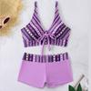 Women's Split Fashion Sexy Bikini Print With Breast Pad Without Steel Bracket Swimsuit