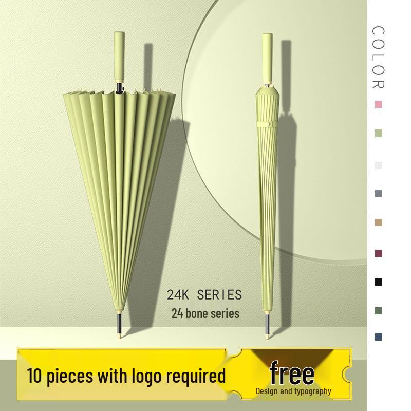 Windproof Double Canopy Umbrella with 24 Ribs and Long Handle