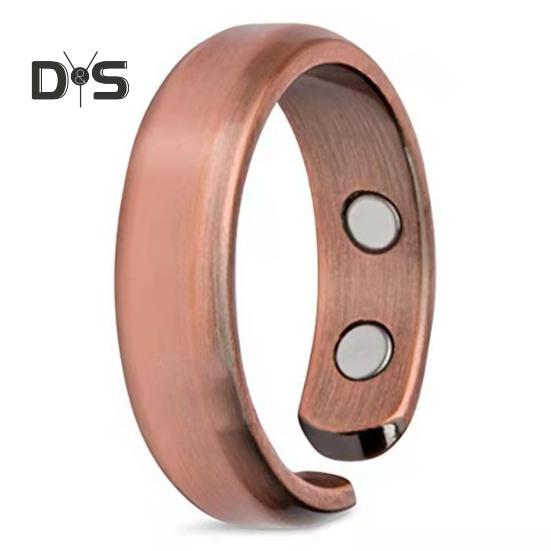 Lady Magnetic Ring Adjustable Opening Design Polished Smooth Electroplated Alloy Simple Style Finger Jewelry for Party Daily Life Date