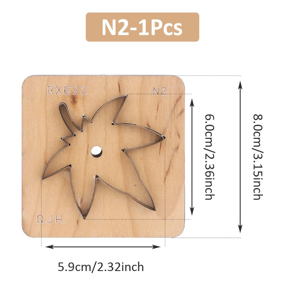 1Pcs Artificial Leather Punching Cutting Die For Maple Leaves/Ginkgo Leaves/Petals/Four-Leaf Clover, DIY Hand Cutting Craft Tool