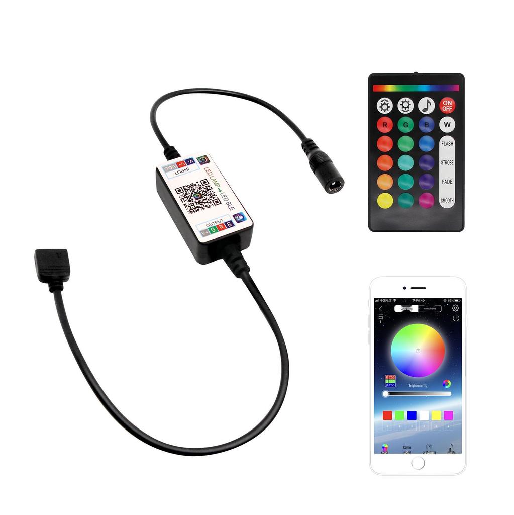 RGB LED Bluetooth Mini Music Controller with 24-Key Remote