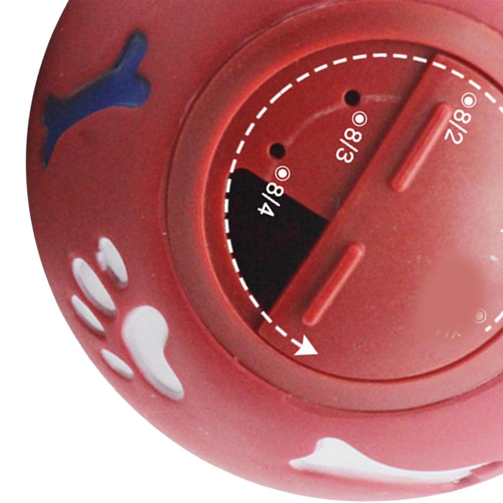 Dog Treat Dispenser Ball Slow Feeding Adjustable Chewing Puppy Puzzle Ball Toy for Cat Red