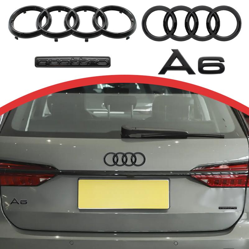 Für heißes A6 2020 2021 2022 2023 Quattro Sline Emblem 4Ringe Logo Auto Styling Haube Frontgrill Emblem Heckklappe Abzeichen Zubehör