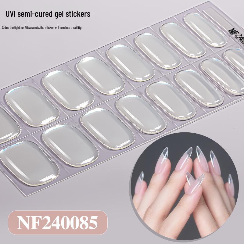 Zhengxiang Japanese Style UV Gel Nail Stickers - Solid Color, Semi-Cured, Popular Light Curing Design