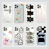 Y2K Ins Korean Stickers Phone Case For iPhone 17 16 16e 15 14 13 12 11 Mini Pro Max X XR XSMax 7 8 Air Plus Transparent
