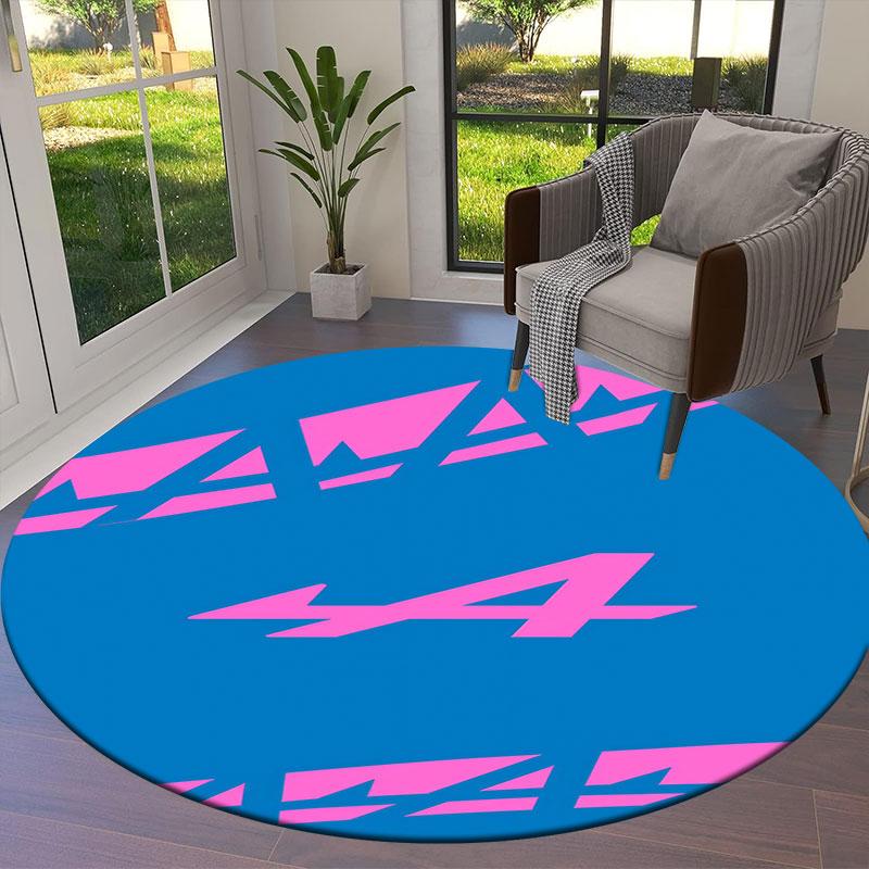 Alpine F1 Round Area Rug,Carpet Rug for Living Room Bedroom Sofa Playroom Decor,Non-slip Floor Mat