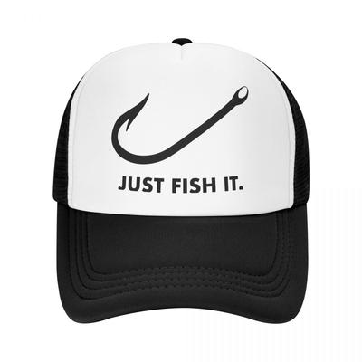 Punk Unisex Funny Fishing Just Fish It Trucker Hat Adult FisherUnisex Gift Adjustable Baseball Cap Women Unisex Outdoor Snapback Hats