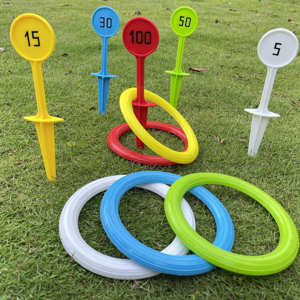 Youngsters Outdoor Beach Sports Toy, Grass Game Equipment, Numbered Ring Toss Game, Parent-Youngsters Interactive Educational Play, Beach Accessories