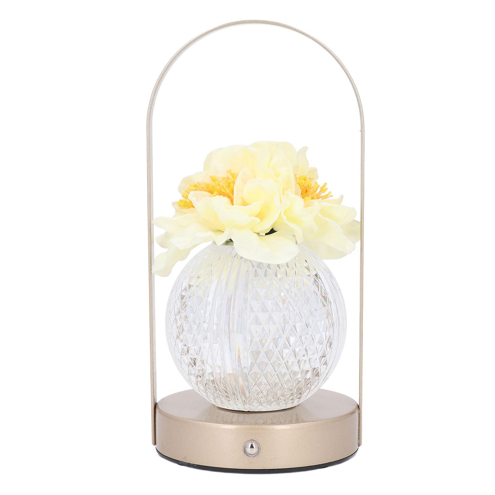 

Crystal Flower Lamp Dimmable LED Artificial Flower Touch Light Rechargeable Decorative Light for Bedroom Living Room