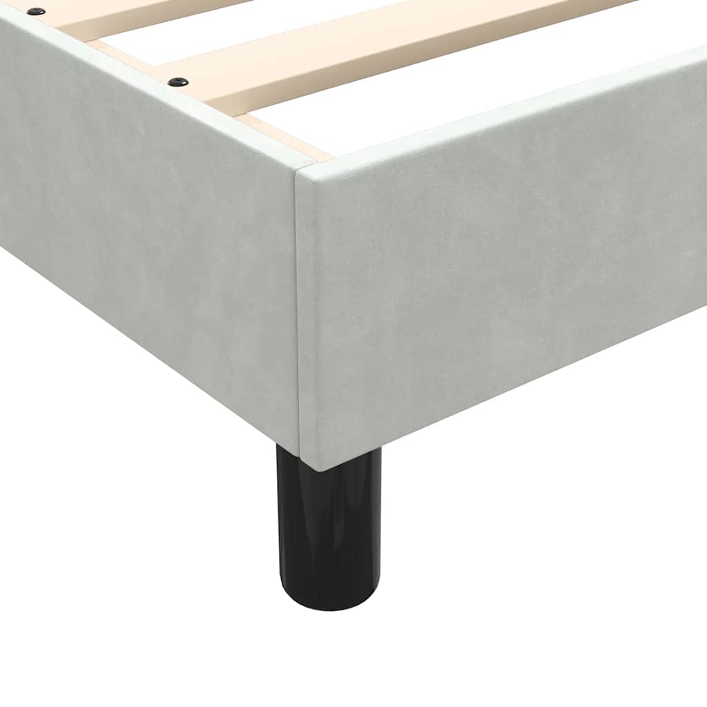 Box Spring Bed Without Mattress Light Gray 200 x 210 cm Velvet