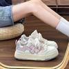 thick-soled four-leaf clover design board shoes for women 2025 new spring and summer niche casual versatile fashion white shoes for women