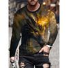 Camiseta Antigua China con Patrón de Dragón Loong para Hombre Camisetas Frescas con Estampado 3D de Dragón Mangas Largas Casuales Camisetas Unisex Tops Holgados de Cuello Redondo