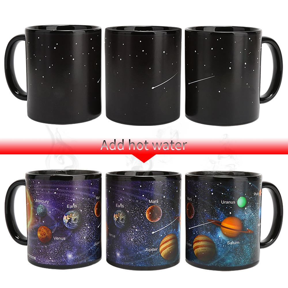 New Ceramic Cups Changing Color Mug Milk Coffee Mugs Gifts Student Breakfast Cup Star Solar System Mugs