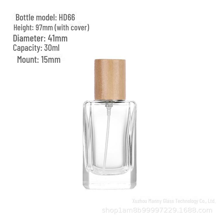 Square Transparent Glass Perfume Bottle - 25ml/50ml Spray & Water Replenishment