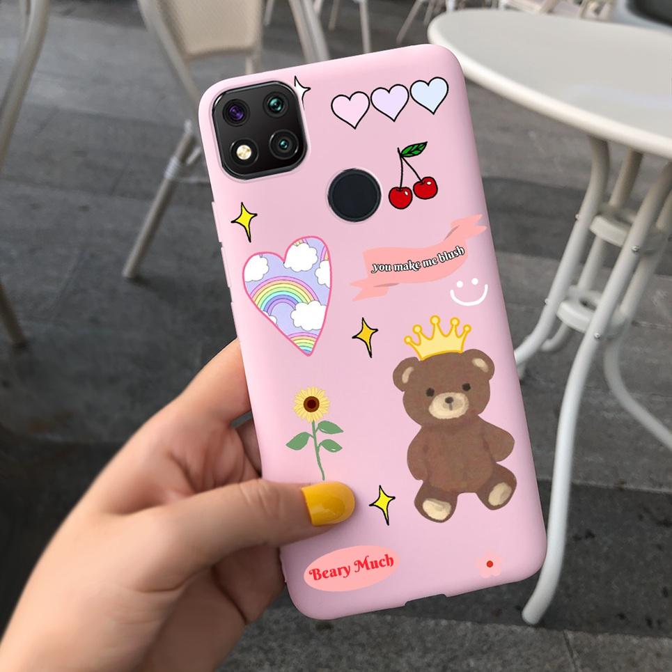 Couple Love Heart Phone Case For Xiaomi Redmi 9C Case Soft Touch Silicone Cover For Xiaomi Redmi 9C NFC 9 C Back Cover Capas