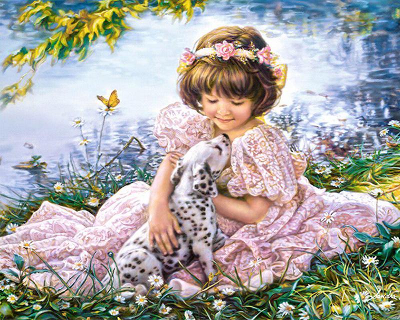 5D-Diamantstickerei zum Selbermachen, kleine Tiergeister, Bild mit Strasssteinen, Diamantmalerei, Blumen und Einhörner, Diamantmosaik, Bastelset, Heimdekoration