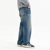Lyocell Slub Straight Jeans Nostalgic Washed Soft Denim Pants Commuting Daily Basic Casual Pants