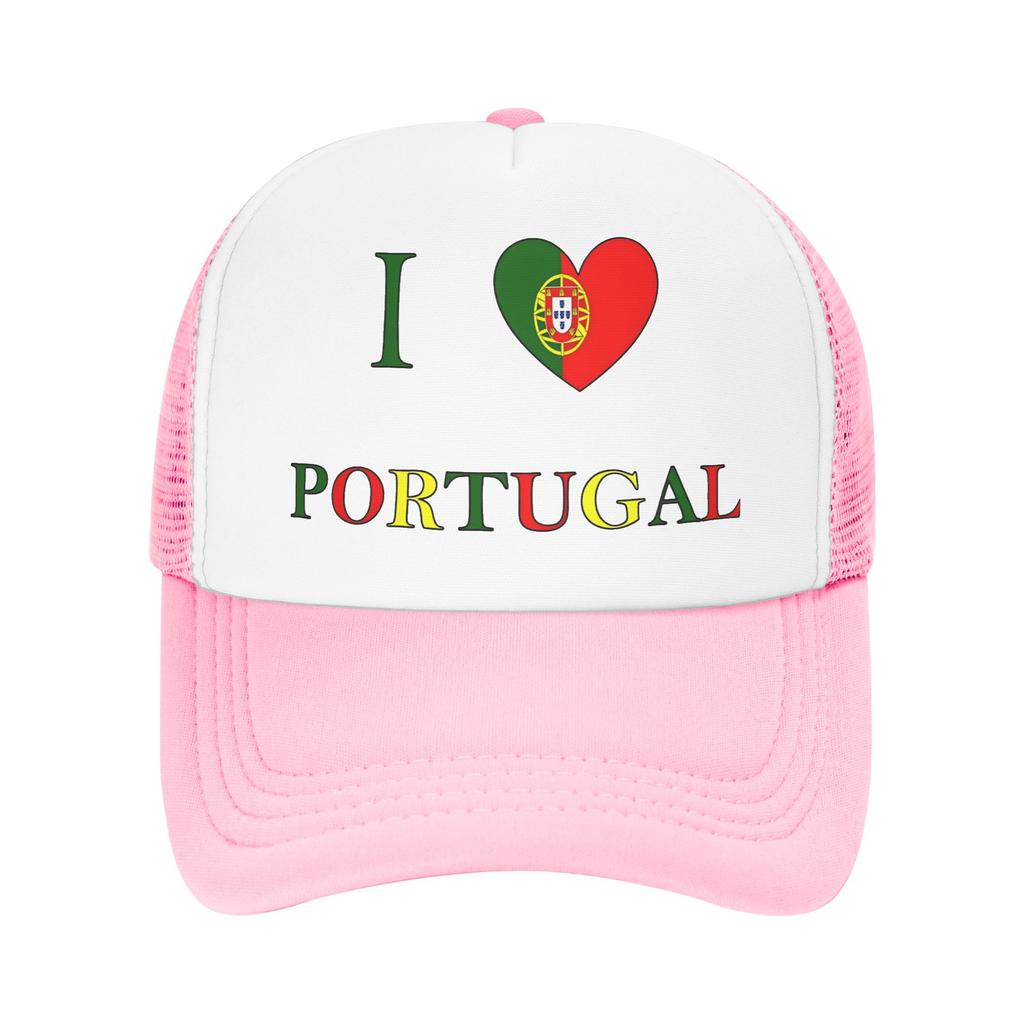 Summer Sun Hats I Love Portugal  Baseball Cap Sun  Breathable Design Trucker Hat Unisex Unisex yk Cute Running Hippie Snapback Cap