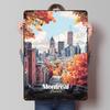 Montreal Cityscape In Autumn Printed Posters Customizable Wall Art Retro Vintage Metal Tin Signs for Home Room Setup Decorations