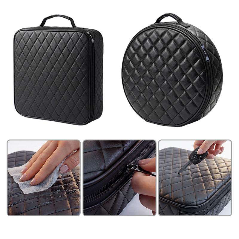 SEAMETAL Bolsa de Almacenamiento para Coche Estuche Organizador de Cuero Caja de Almacenamiento Recargable para Pistola Accesorios de Coche