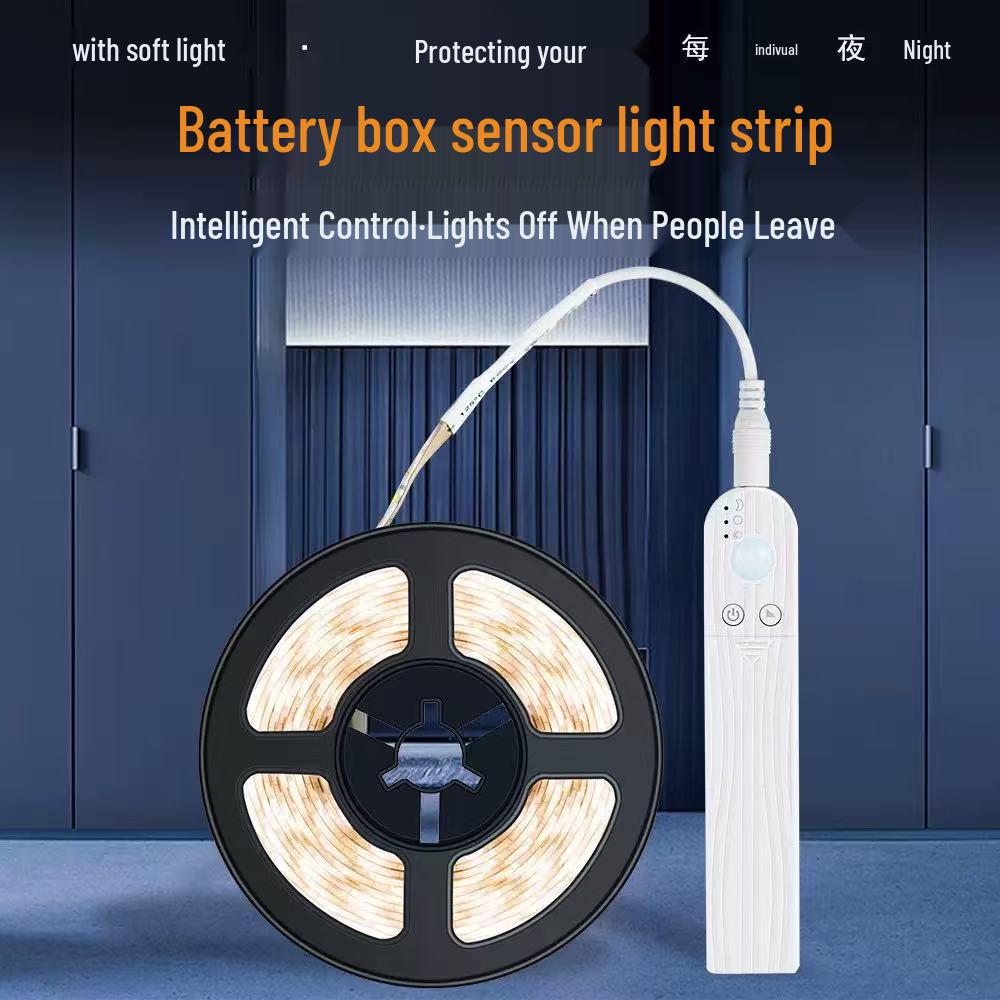 Waterproof 5V LED Strip with Motion Sensor for Wardrobe, Cabinet, and Stairs