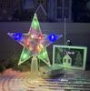 Étoile Lumineuse de Sommet d'Arbre de Noël Transfrontalière: Ornement Tridimensionnel, Lumière Chaude, Étoile à Cinq Branches Colorée