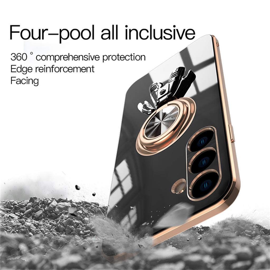 Samsung Lüks Kare Kaplama Kılıf Samsung Galaxy S23 S24 S22 S20 Ultra S23Plus S22 Halka Tutucu Darbeye Dayanıklı Kılıf