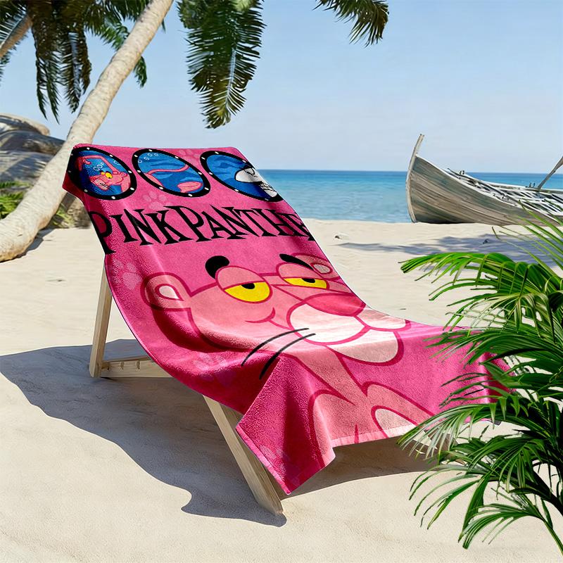 Pink Panther Print Strandtuch, Großes Weiches Schnelltrocknendes Handtuch für Strand Camping Schwimmen