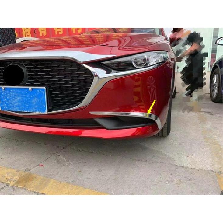 Chrome Front Fog Light Eyebrow Frame Cover Trim For -2024 Mazda 3 Sedan 2pcs