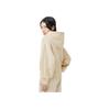 Li Ning Solid Color Logo Embroidered Loose Pullover Hoodie Women Hoodies Light-Milk-Brown AWDT264-5