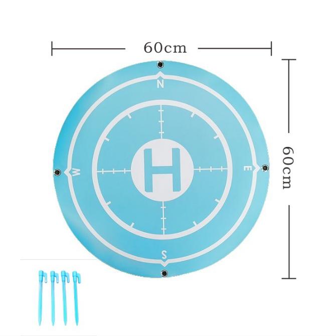 Reflective Drone Landing Pad Large Portable 23.62"(60cm) Fast-fold Double Sided Waterproof Landing Pad Drone Accessories Blue Red