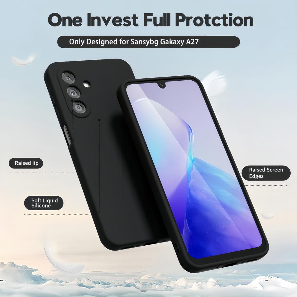 Noble Fashion Solid Colour Shockproof Protective Liquid Silicone Case For Samsung Galaxy A27