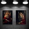 Moderne Abstrakte Tier Löwe Poster und Drucke Leinwandmalerei Wandkunst Wildtiere Bilder für Wohnzimmer Heimdekor