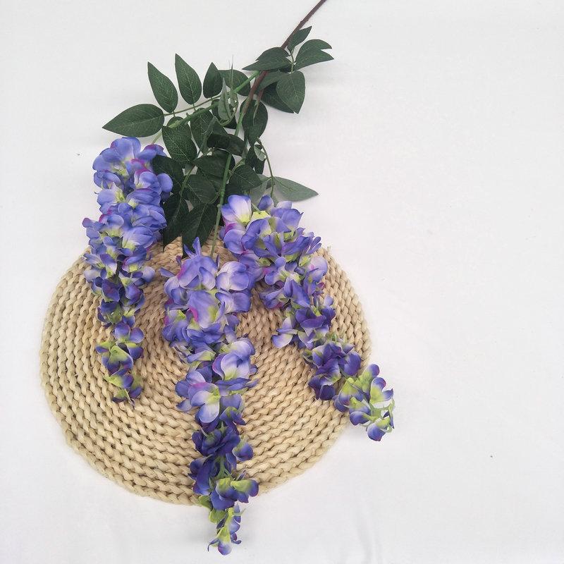 Purple Wisteria Artificial Hanging Flowers For Wedding Decor With Multicolor Options