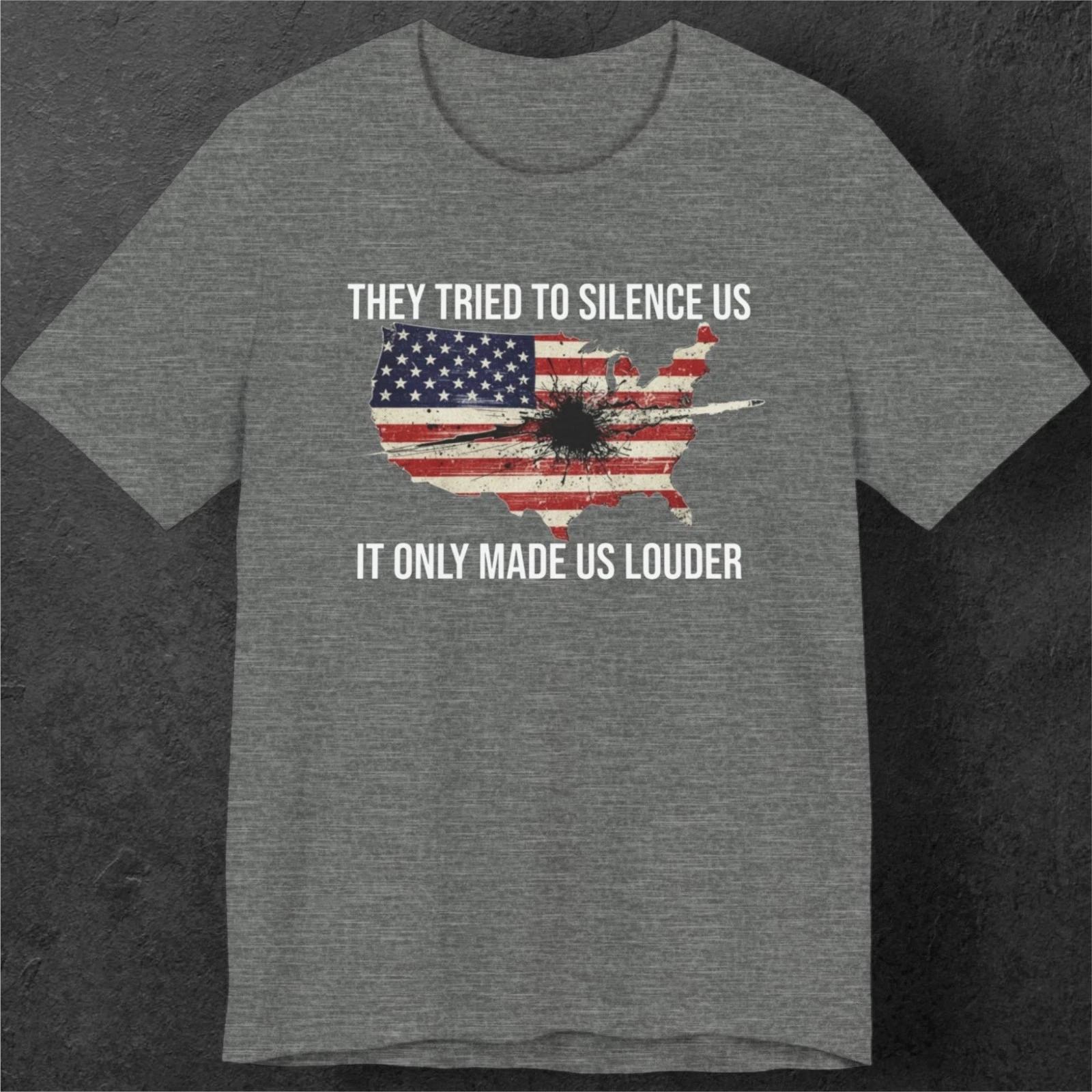 

Charlie Kirk Memorial T-Shirt, They tried to silence us, it only made us louder 4XL