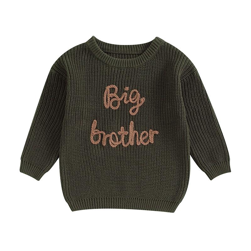Boy Cute Sweater Children Baby Letter Embroidery Knitted Tops Kids Autumn Winter Pullover Sweaters Clothes