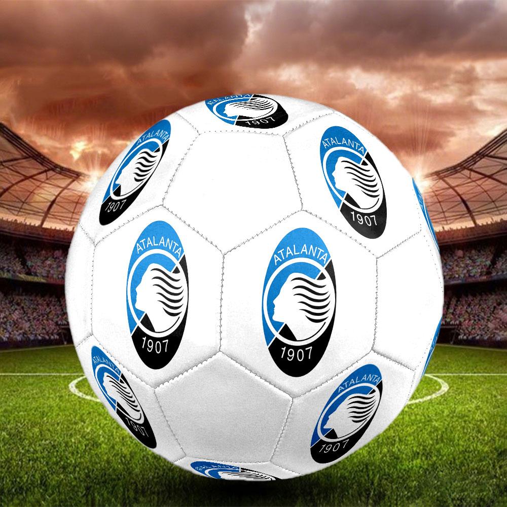 Atalanta BC Size 5 Soccer Ball, Machine-Stitched PVC, Durable & High Bounce, All Ages Fit, Fan Merchandise, Matches & Outdoor Use.